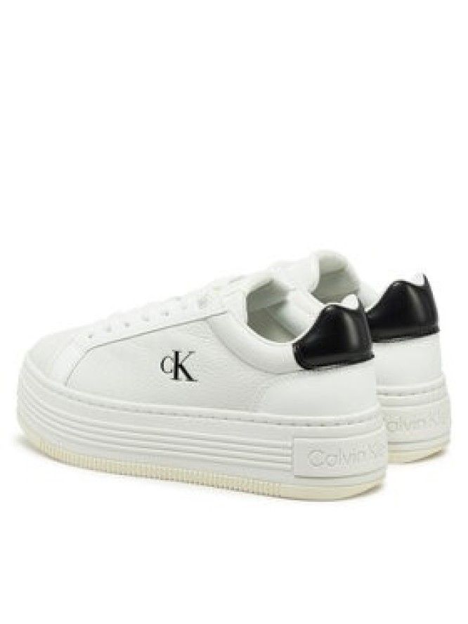 Calvin Klein Jeans Sneakersy Bold Flatf Low Lace Mg YW0YW01766 Biały