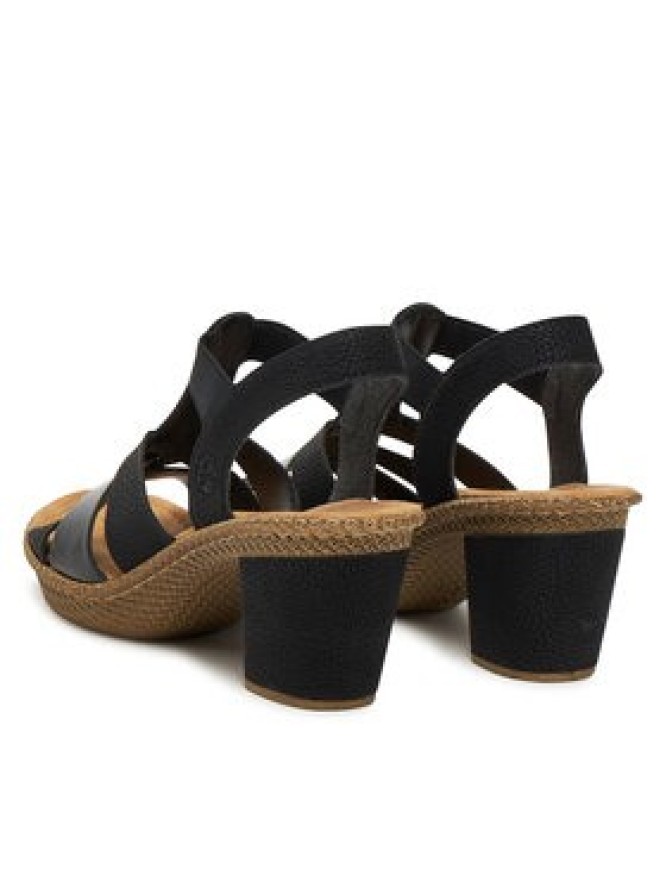 Rieker Sandały 665K3-00 Czarny