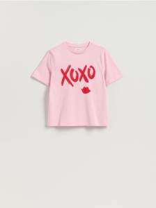 T-shirt z nadrukiem - pastelowy róż