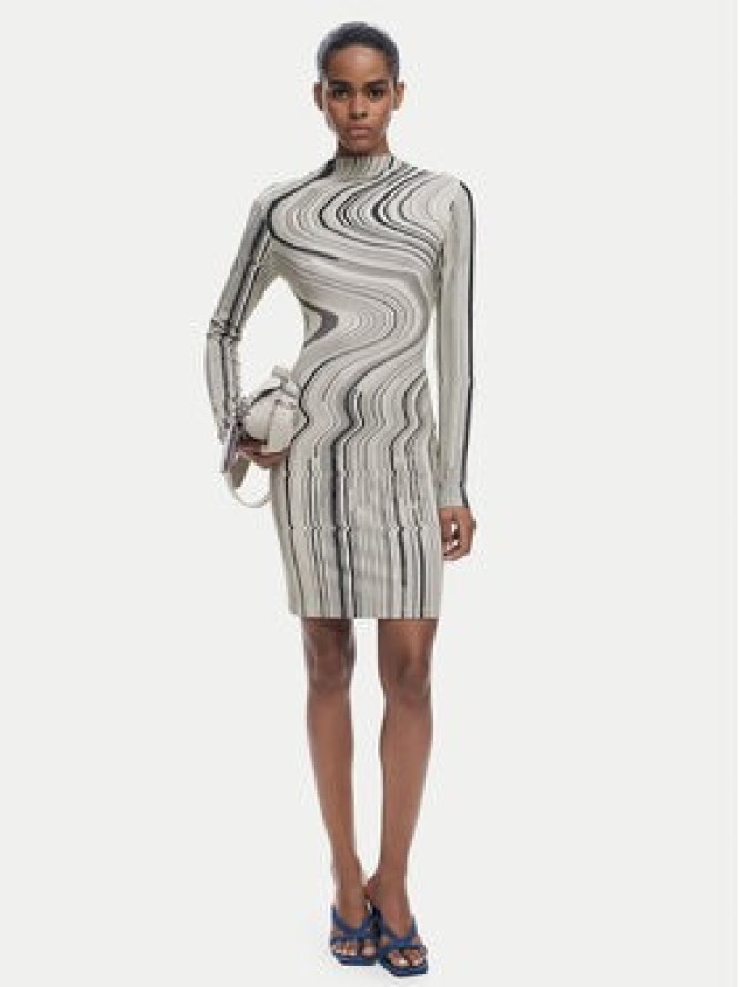 Desigual Sukienka codzienna Chiara 25WWVK35 Beżowy Slim Fit