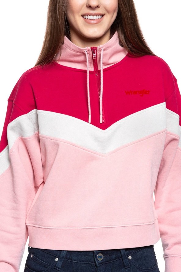 BLUZA WRANGLER CUT N SEW SWEAT BRIDAL ROSE W6N7HYP01 112130799