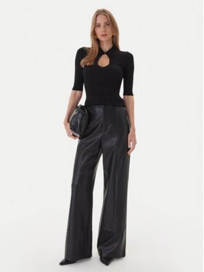 KAOS Sweter RI1NT053 0001 Czarny Regular Fit