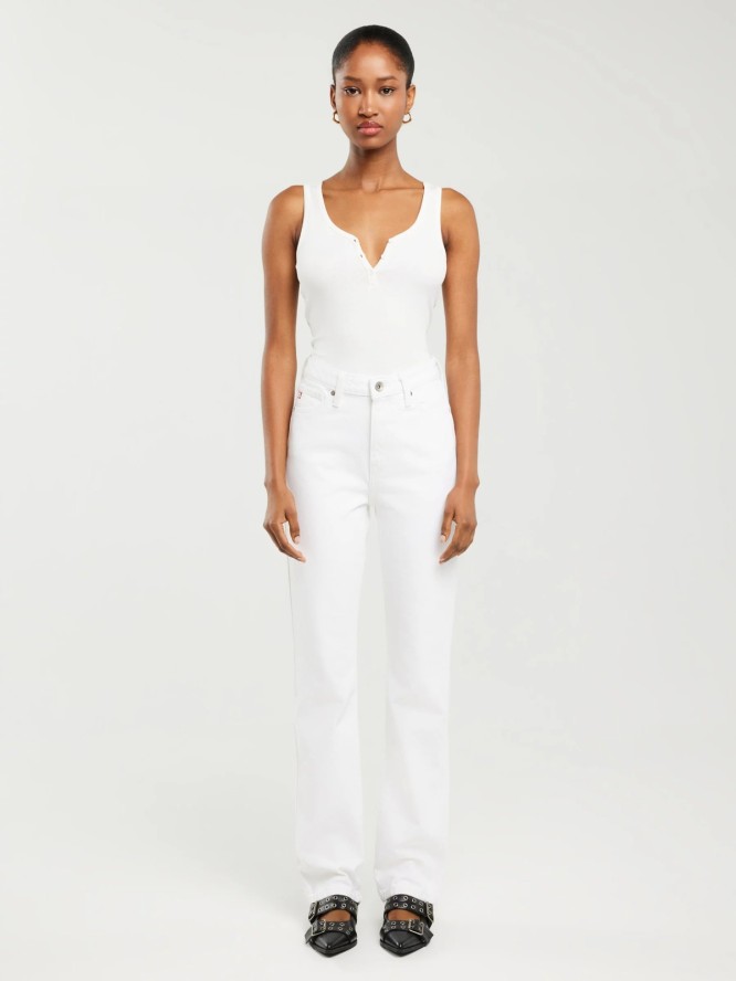 Jeansy damskie z prostą nogawką białe Winona 101