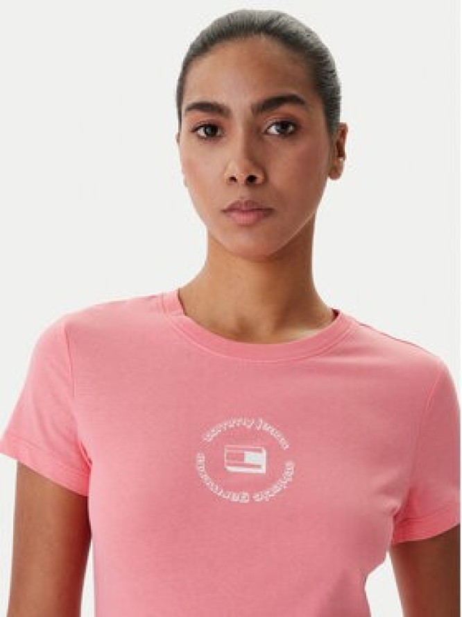 Tommy Jeans T-Shirt DW0DW22273 Różowy Slim Fit