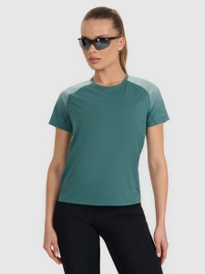 4F Koszulka do biegania w terenie szybkoschnąca damska - turkusowa L