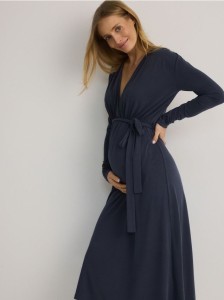 Sukienka midi z modalem - granatowy