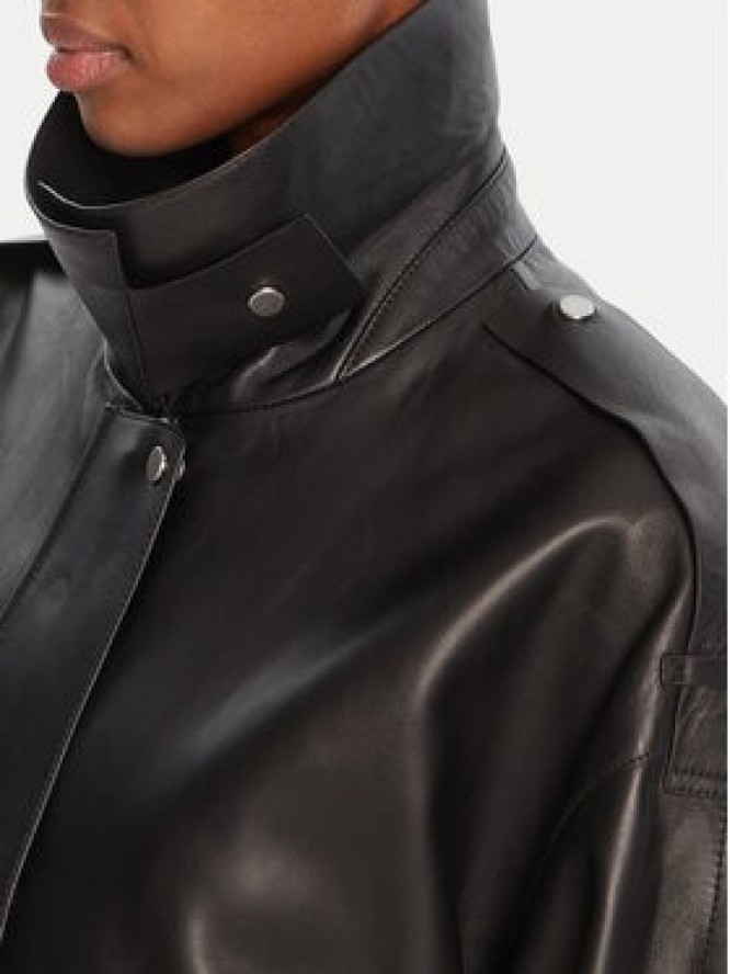 BOSS Kurtka skórzana Salaha 50544445 Czarny Relaxed Fit