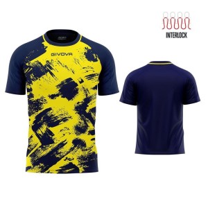 Koszulka Givova Art Sports Interlock Fluo Żółto-Niebieska 3XL