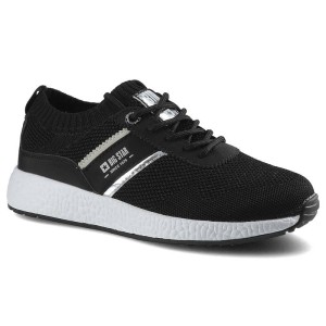 Sneakersy damskie Big Star, materiał tekstylny o siatkowej strukturze z elementami skóry syntetycznej z klasycznym sznurowaniem elastyczną cholewką o