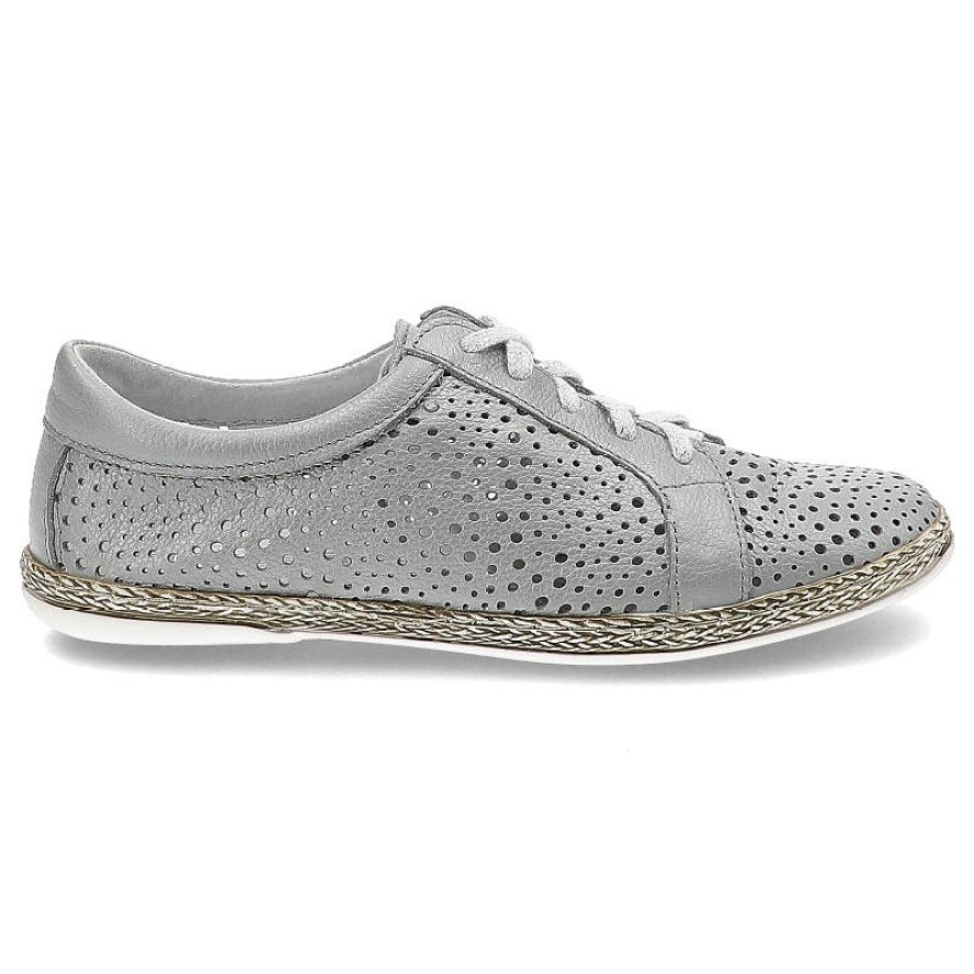 Szare Espadryle Lemar Damskie Stylowe Obuwie