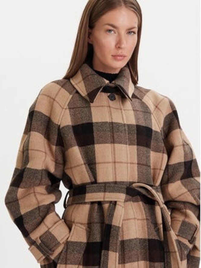 Tommy Hilfiger Płaszcz wełniany WW0WW46870 Beżowy Relaxed Fit