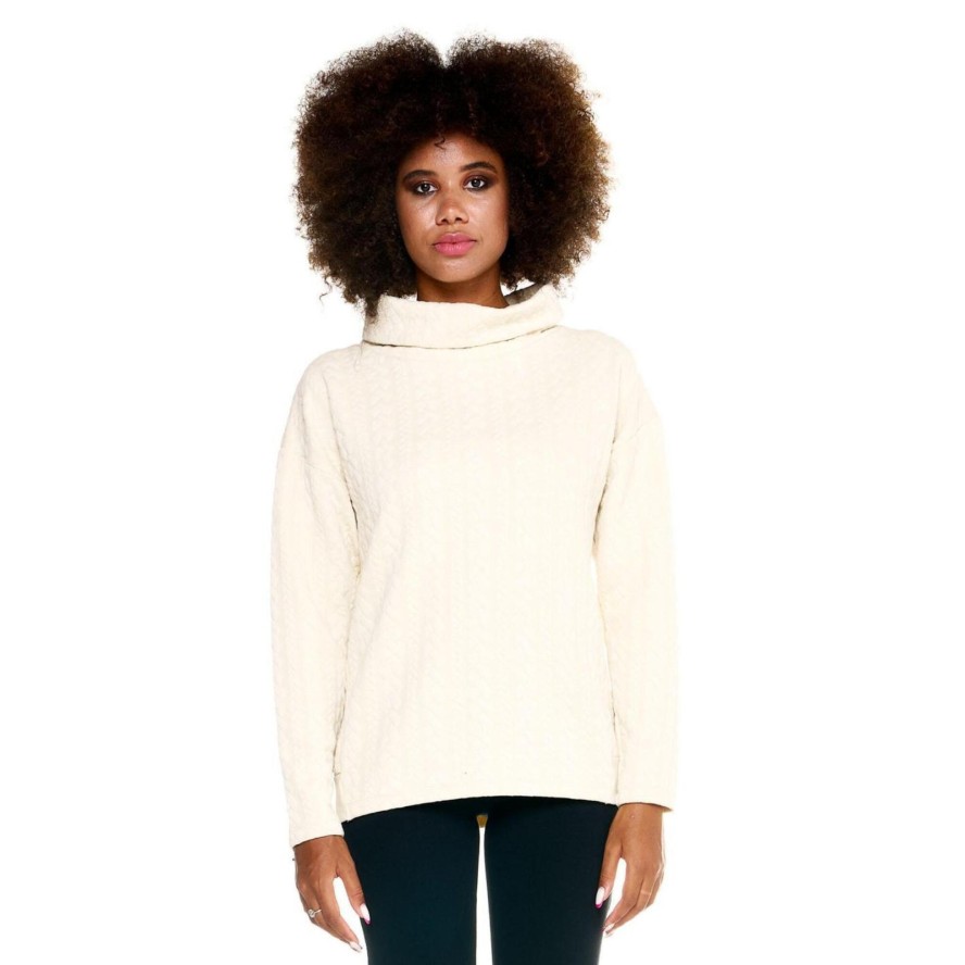 Szary damski sweter Leone z warkoczami