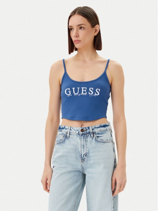 Guess Top V5GP16 K8RT2 Niebieski Regular Fit