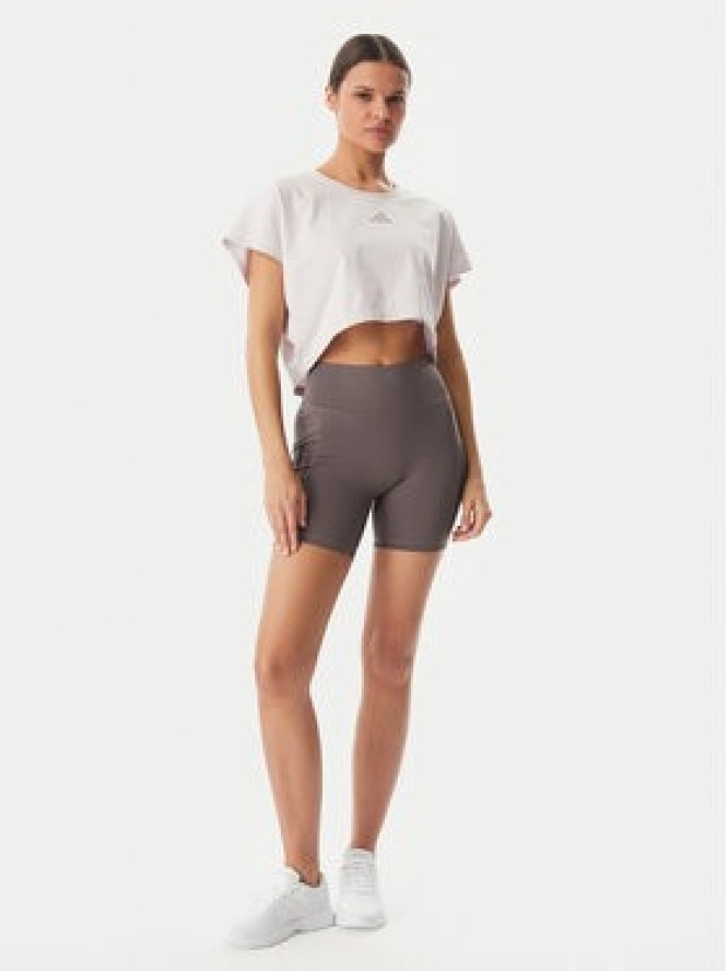 adidas T-Shirt Power Workout KE8052 Fioletowy Loose Fit