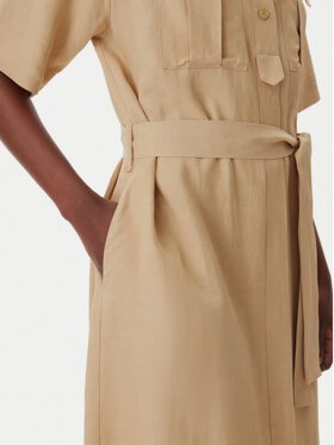 KAOS Sukienka koszulowa RP1CO044 1083 Beżowy Regular Fit