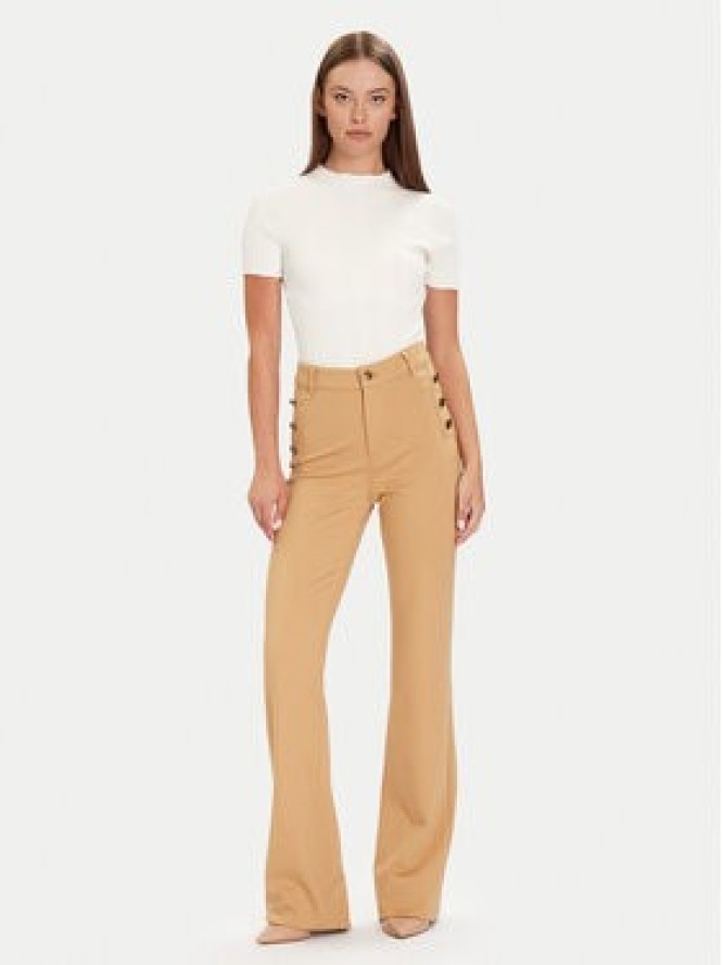 Guess Spodnie materiałowe W5BB16 KCMU2 Beżowy Flare Fit