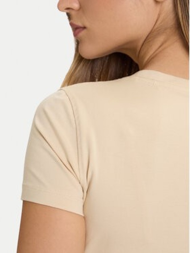 Guess T-Shirt W5BI15 J1314 Beżowy Slim Fit
