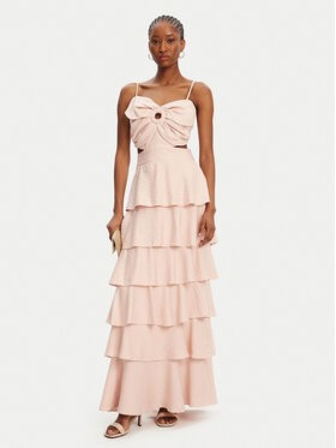 ACCESS FASHION Sukienka wieczorowa 53-3365-139 Beżowy Slim Fit