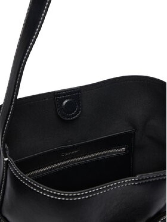 Calvin Klein Torebka Buckle Medium Bucket LV04F3551G Czarny