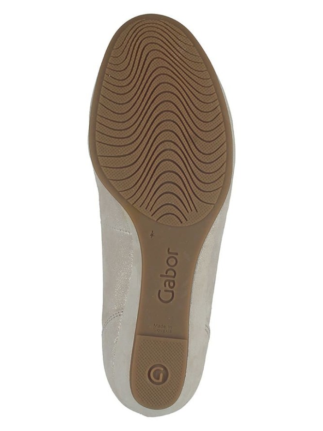 Gabor Skórzane baleriny w kolorze szarym na koturnie rozmiar: 38,5