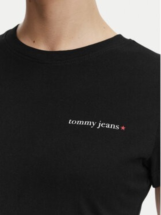 Tommy Jeans T-Shirt Ess Logo DW0DW23479 Czarny Slim Fit