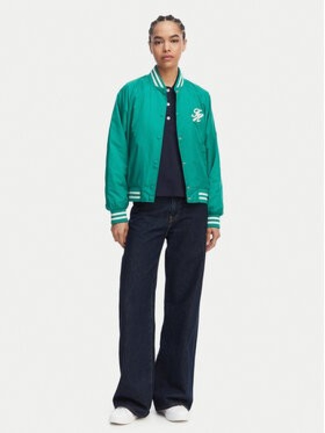 Tommy Hilfiger Kurtka bomber Logo Appliqué WW0WW48618 Zielony Regular Fit