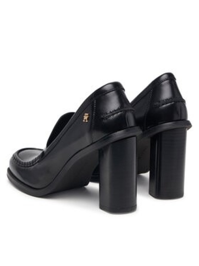 Tommy Hilfiger Półbuty Square Toe Heeled Loafer FW0FW09493 Czarny