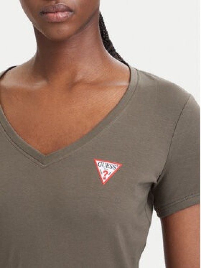 Guess T-Shirt W2YI45 J1314 Khaki Slim Fit