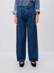 Jeansy barrel leg - niebieski