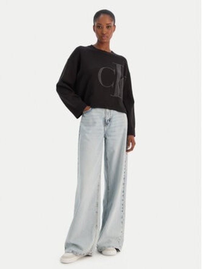 Calvin Klein Jeans Sweter Smooth LV047E304G Czarny Regular Fit