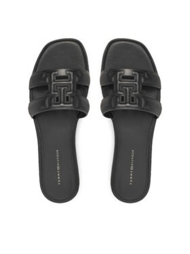 Tommy Hilfiger Klapki Th Logo Strap Mule FW0FW08671 Czarny