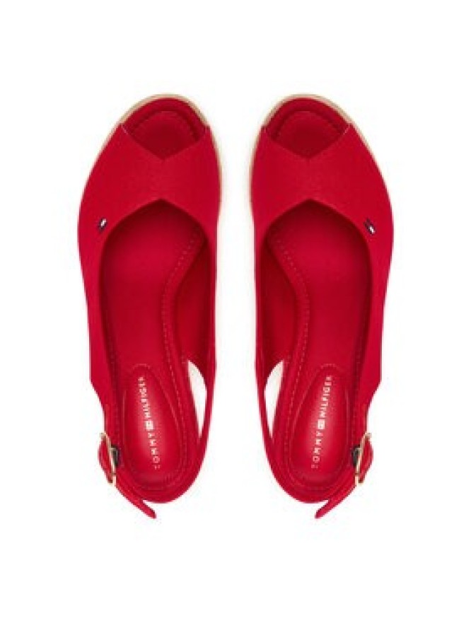 Tommy Hilfiger Espadryle Flag High Wedge Espad Slingback FW0FW09343 Czerwony