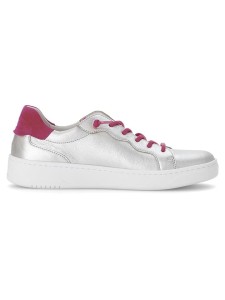 Gabor Skórzane sneakersy w kolorze srebrno-różowym rozmiar: 39