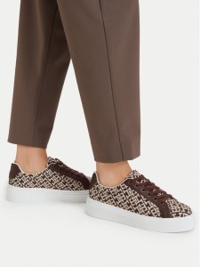 Tommy Hilfiger Sneakersy Chic Platform Monogram FW0FW09398 Brązowy