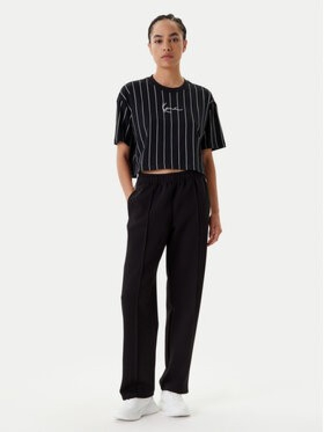 Karl Kani T-Shirt Small Signature Essential Pinstripe 6137880 Czarny Relaxed Fit