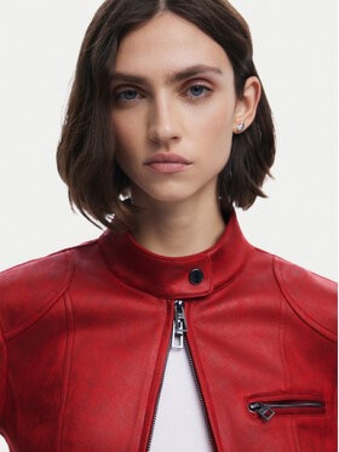 Desigual Kurtka skórzana 25SWEW46 Czerwony Regular Fit