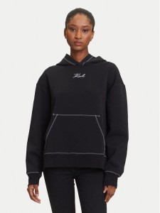 KARL LAGERFELD Bluza A3W20011 Czarny Relaxed Fit