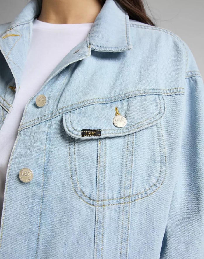 LEE RELAXED RIDER JKT DAMSKA KURTKA JEANSOWA JEANS BLEACHED ORE L55VGGQB 112145273