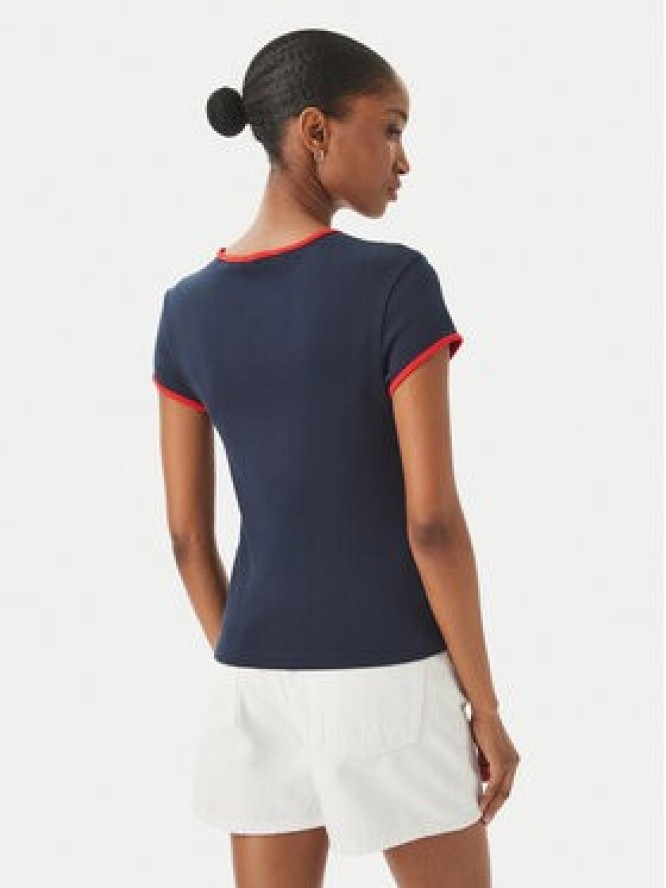 Tommy Hilfiger T-Shirt Logo Graphic Ringer WW0WW49245 Granatowy Slim Fit