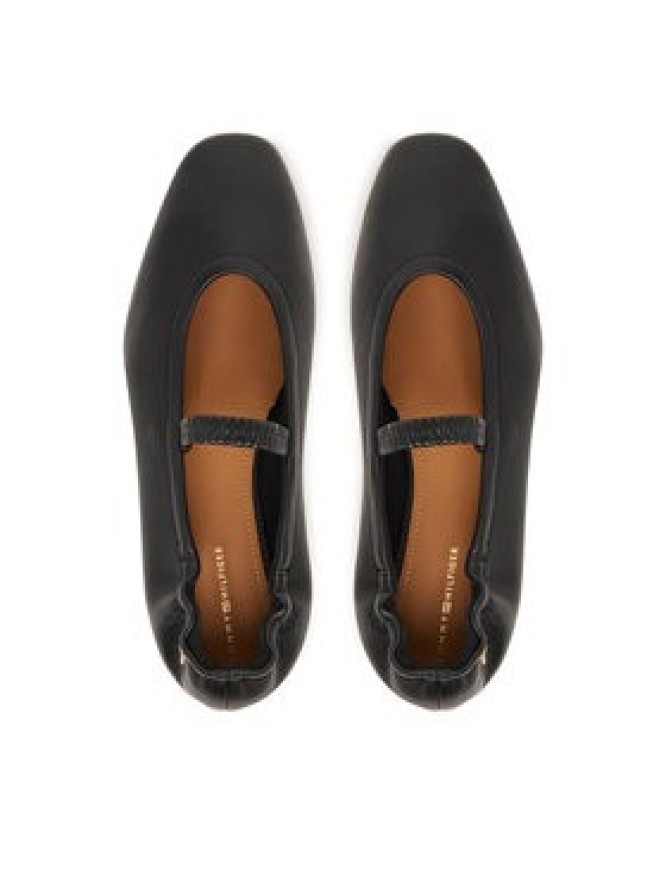 Tommy Hilfiger Baleriny Soft Leather Ellastic Ballerina FW0FW09245 Czarny