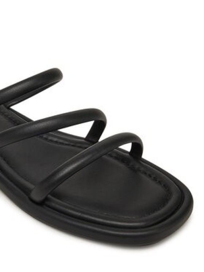 Tommy Hilfiger Klapki Strappy Leather Mule FW0FW08939 Czarny