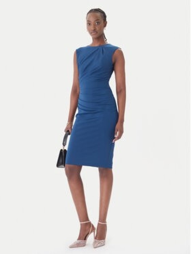 Rinascimento Sukienka koktajlowa CFC0127683003 Niebieski Slim Fit