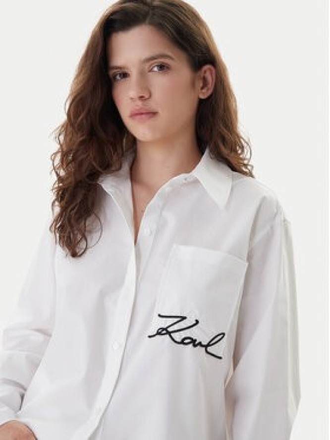 KARL LAGERFELD Koszula B1W11013 Biały Relaxed Fit