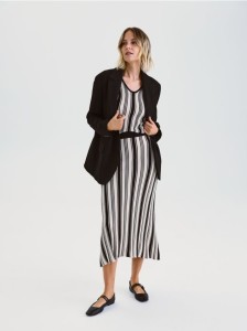 Wiskozowa spódnica w paski - wielobarwny