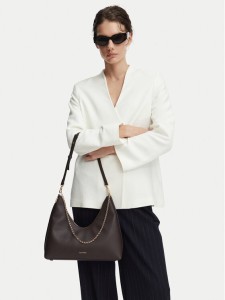Calvin Klein Torebka Emblem Hw Pebble Shoulder Bag LV04F3495G Brązowy ciemny