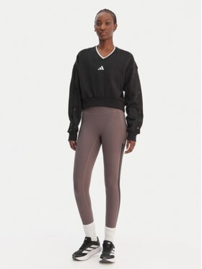 adidas Legginsy Optime Workout 3-Stripes KE7530 Szary Slim Fit