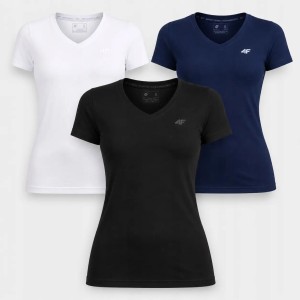 T-SHIRT DAMSKI 4F KOSZULKA SPORTOWA ZESTAW KOMPLET 3 SZTUKI XS F3307 SS26