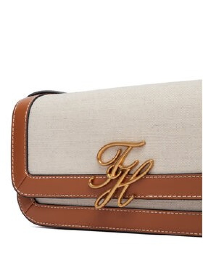 Tommy Hilfiger Torebka Th Script Flap Crossover Canvas AW0AW18737 Kremowy