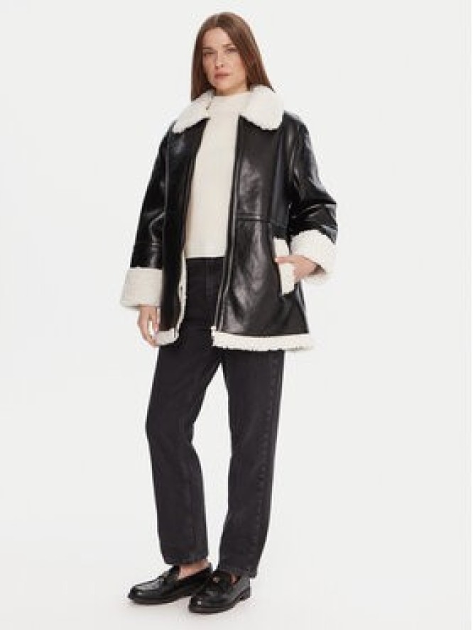 French Connection Kurtka z imitacji skóry 70ZAL Czarny Regular Fit