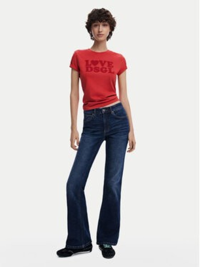 Desigual T-Shirt Love Dsgl 25SWTK10 Czerwony Regular Fit